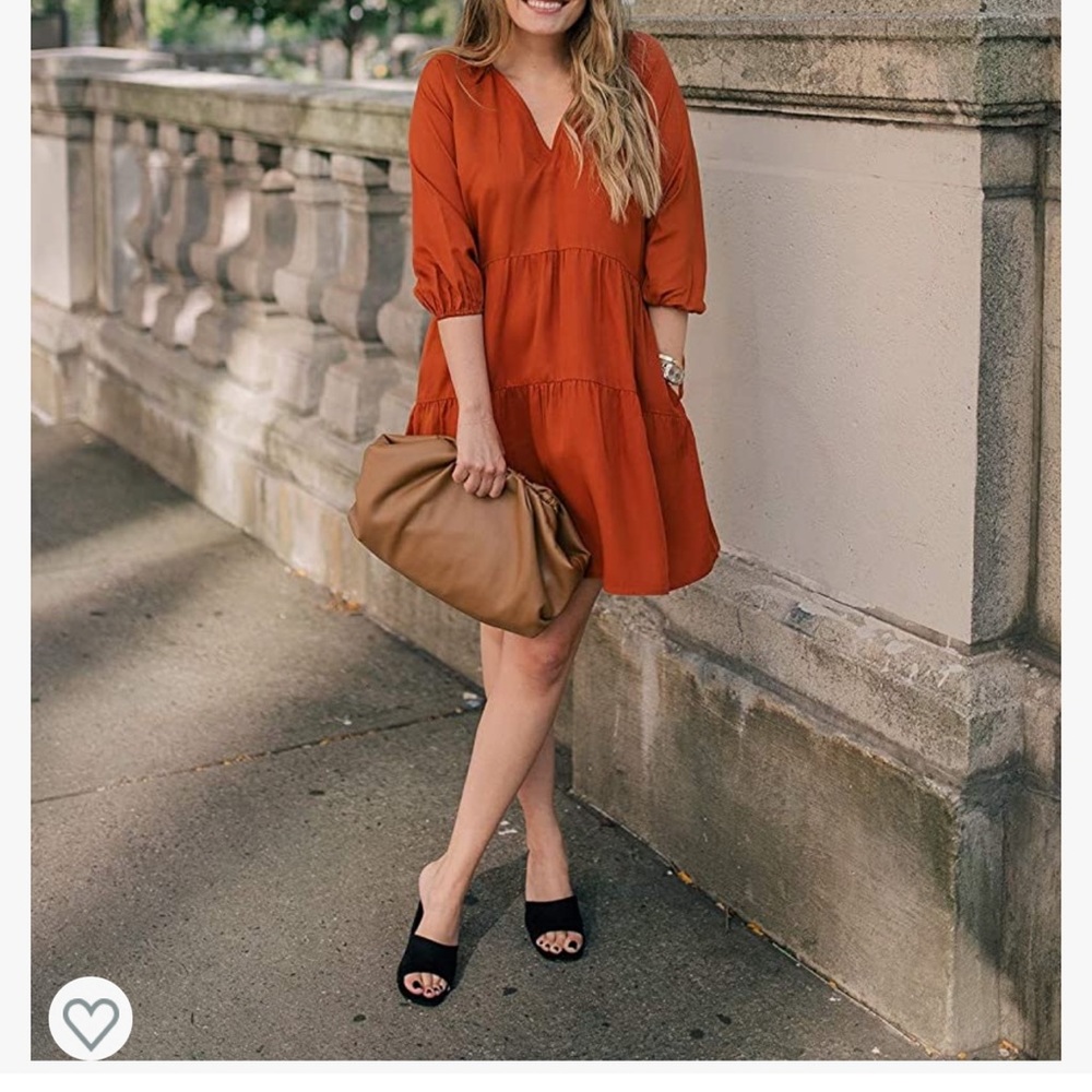 Burnt Orange long sleeve tunic dress - Picture 2 of 3